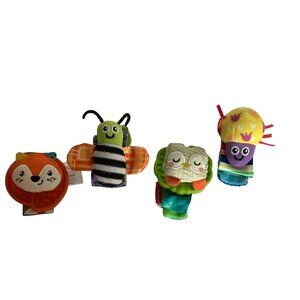 Infantino Animal-Themed Wrist Rattles‎ & Foot Finders Set of 4 Hook & Loop Close